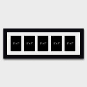 Multi Photo Frame Holds 5 7"x5" Photos in a 22mm Black Wood Frame - Multi Photo Frames